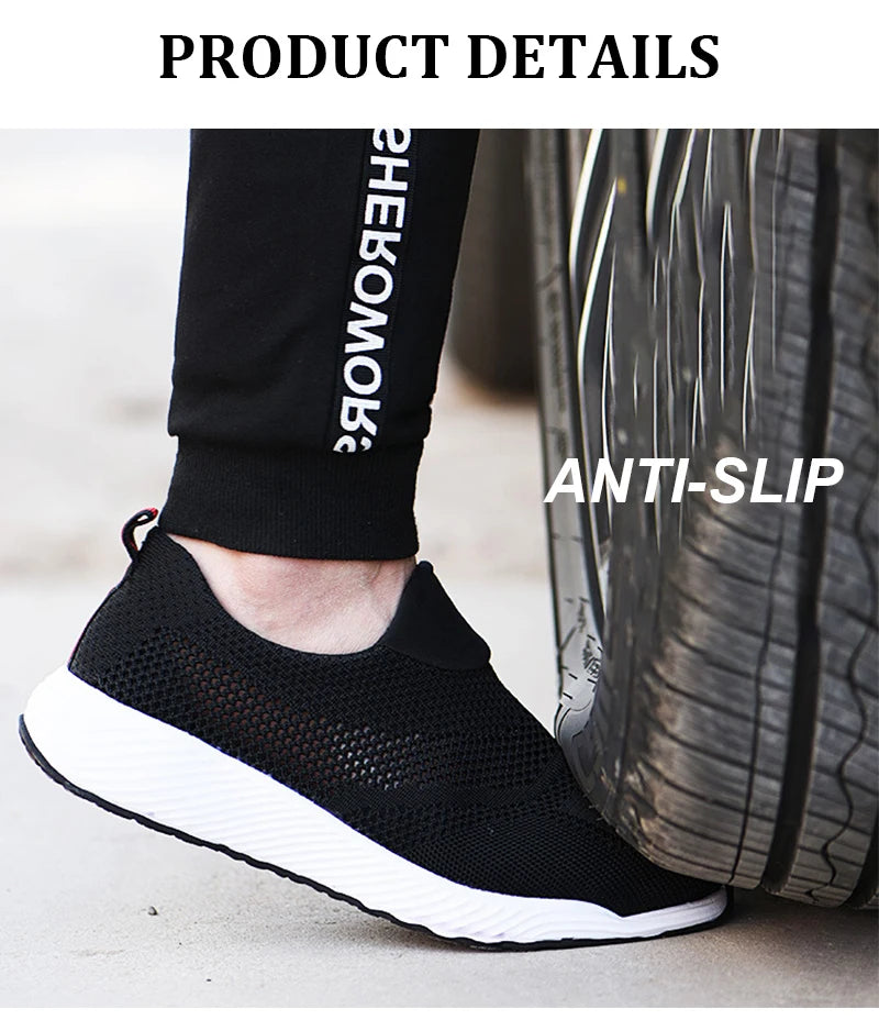 Sommer Mesh Leichte Arbeitssneaker Stahlkappe Schutzarbeitsschuhe Herren Damen Atmungsaktive Bauschuh Arbeitsstiefel Herren