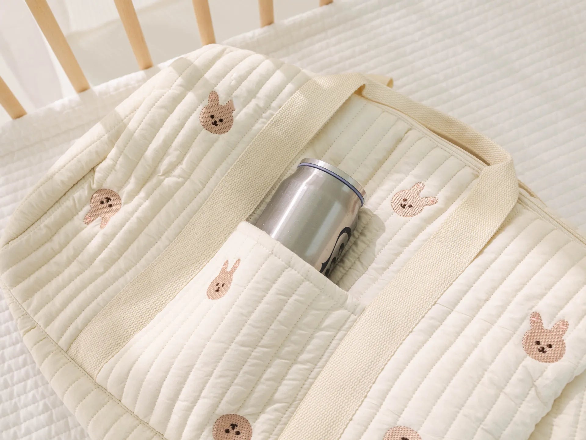 Wickeltasche Bär Umstandspaket Baby Windeltasche Kinderwagen Windel-Organizer Tragbare Einkaufstaschen Reise-Wickeltasche Messenger Bag
