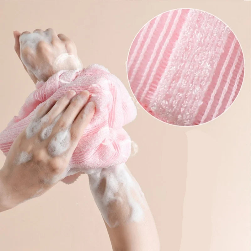 Neues japanisches sanftes Badewaschmittel Nylon Badetuch Rücken Peeling Peeling Duschbürste Schwamm Körper Badezimmerzubehör