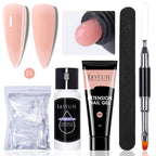LILYCUTE 15ml Verlängerungsgel-Nagellack-Set Quick Nail Prolong mit Verlängerungsform-Nagelspitzen Acryl-Lösung Maniküre-Werkzeug-Kit