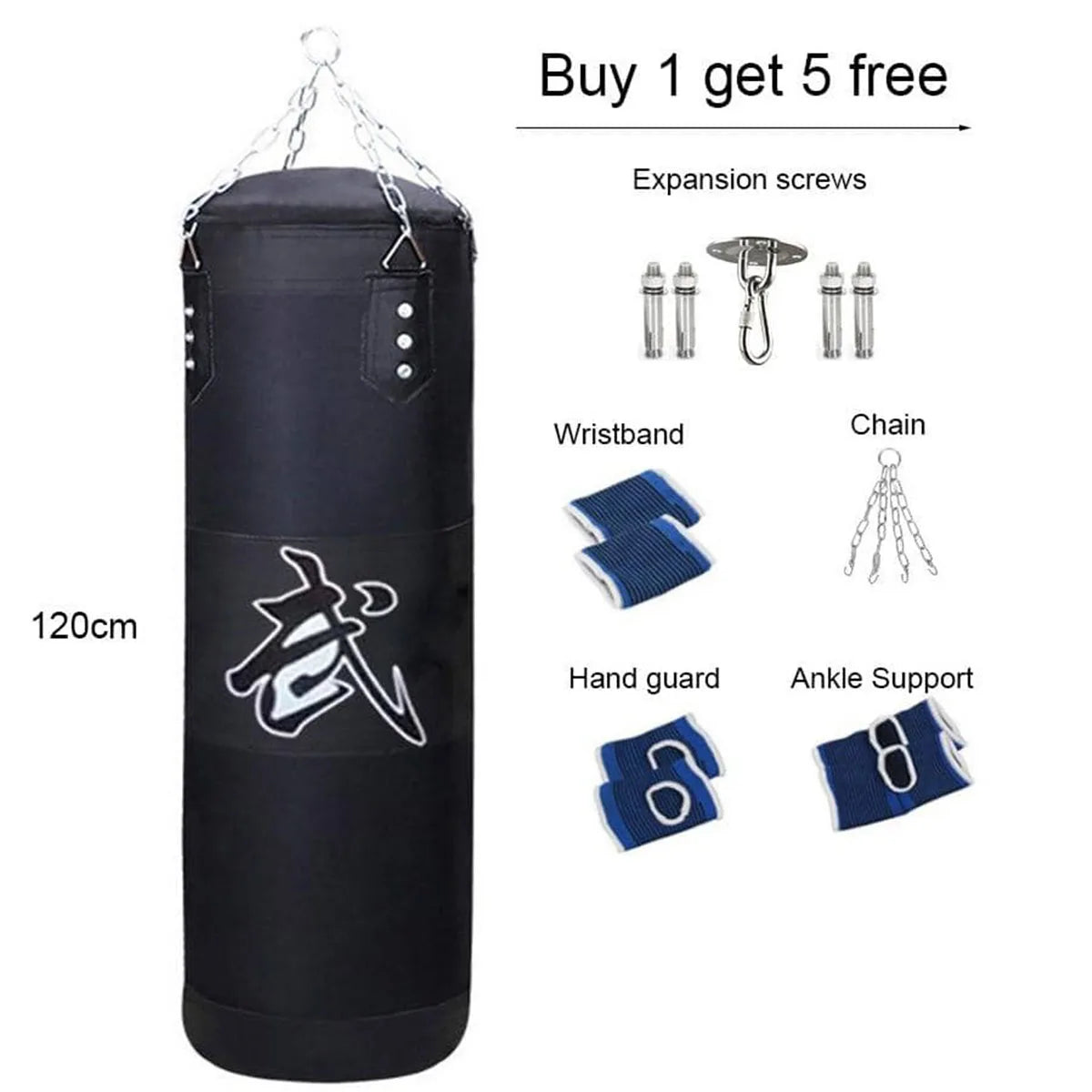 Schwerer Sandsack mit Deckenhaken, Stahlkette, zum Aufhängen, für Erwachsene, Muay Thai, MMA, Taekwondo, Heimtraining
