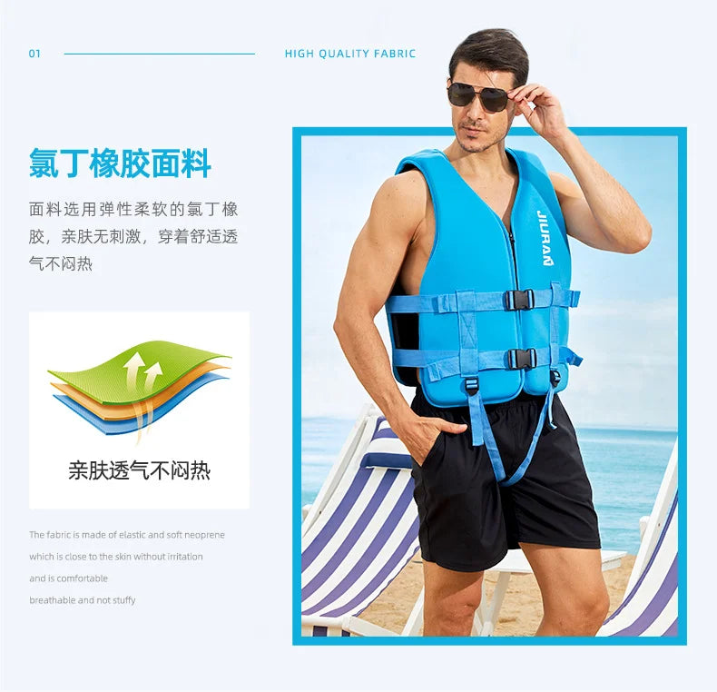 Neopren-Schwimmweste für Erwachsene und Kinder, neue Wassersport-Auftriebsweste, Schwimmweste zum Schwimmen, Bootfahren, Skifahren, Fahren und Treiben