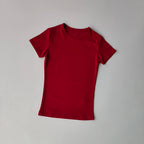 Hautenge, einfarbige Yoga-Kleidung für Damen: Schnelltrocknendes, elastisches, eng anliegendes T-Shirt, Fitness-Oberteil