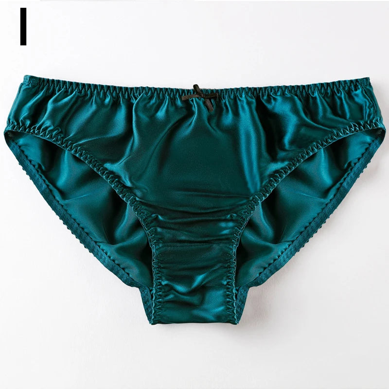 Damen 100% Maulbeerseide seidiger Slip Mode Spitze Brief Große Größe Bequeme Atmungsaktive Einfarbige Dessous Nahtlose Unterwäsche