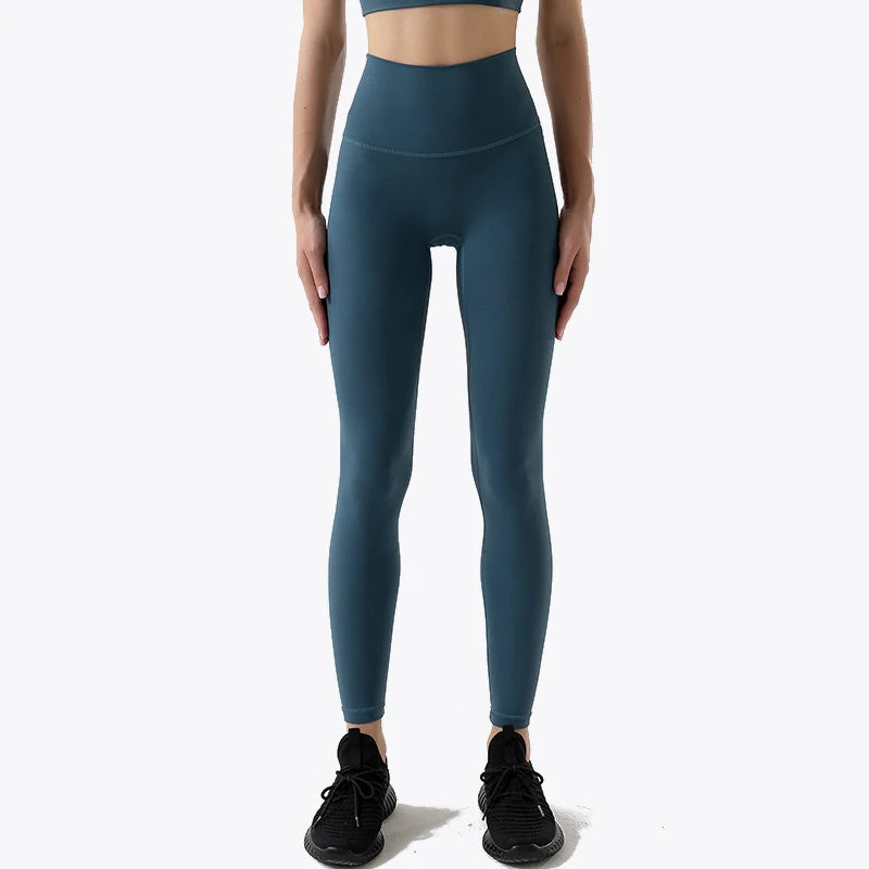 SOISOU Nylon Yogahosen Gym Leggings Damen Mädchen Fitness Weiche Strumpfhosen Hohe Taille Elastisch Atmungsaktiv Keine T-Linie Sporthosen