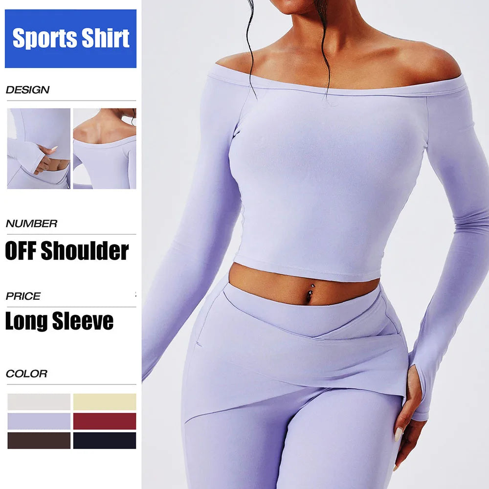 Cloud Hide SEXY Girls Yoga Shirts Langarm Bluse Damen Übergröße Sport Gym Fitness Top Damen Laufshirt Workout Shirt