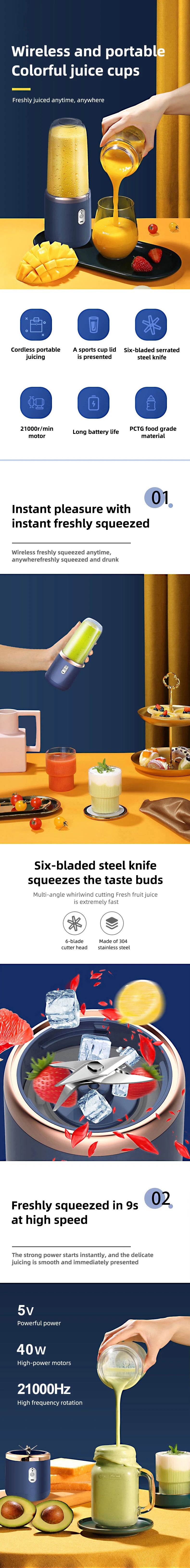 HOMEFISH Double Cup Multifunction Usb Fruit Mixers Juicers Portable Electric Juicer Blender Fruit Juicer Cup Food Milkshake
