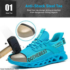 Safety Shoes Men For Work Sneakers Women Men Steel Toe Work Shoes Security Protective Shoes Lightweight Anti-Smash Anti-Puncture