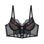 Push-Up-Dessous-Set aus Spitze für Damen, transparentes Chemise mit weichem Bügel-BH, Fischgräten-Teddy, sexy Braut-Flitterwochen-Outfit, S-XL