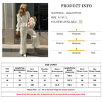 Clacive Mode Lässiges Beiges Baumwoll-2-Teiler-Set Damen Elegantes Langarmshirt mit High-Waist Weite Hose Set Damenbekleidung