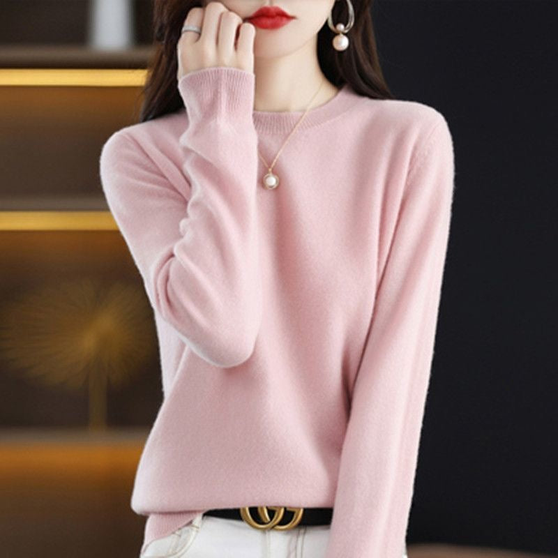 Neuer Damenpullover O-Ausschnitt Herbst Winter Basic Pullover Warm Lässig Pulls Jumper Koreanische Mode Frühling Strickwaren Bottoming Shirt