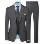 Eleganter Herrenanzug 3-teilig Mode Revers Einreihig Bräutigam Hochzeit Slim Fit Freizeitversion Business Anzug für Herren