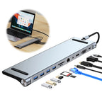 11-in-1 USB C Dockingstation mit 4K HDMI-kompatibel VGA Ethernet USB C Dock 100W PD SD/TF Audio Typ C Hub 1* USB 3.0 3*USB2.0