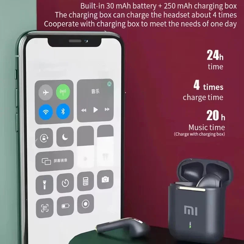Xiaomi J18 TWS Kabellose Kopfhörer Geräuschunterdrückung Bluetooth 5.4 Kopfhörer Wasserdicht HIFI Stereo In-Ear Kopfhörer für Sport Musik