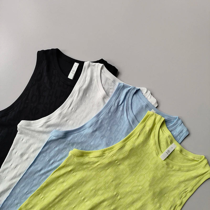 Neue ärmellose Pilates-Sportbluse für Damen, sommerliche, dünne Weste, Fitness, schnelltrocknende, ärmellose Yoga-Shirts, Oberteil, lockerer Anzug