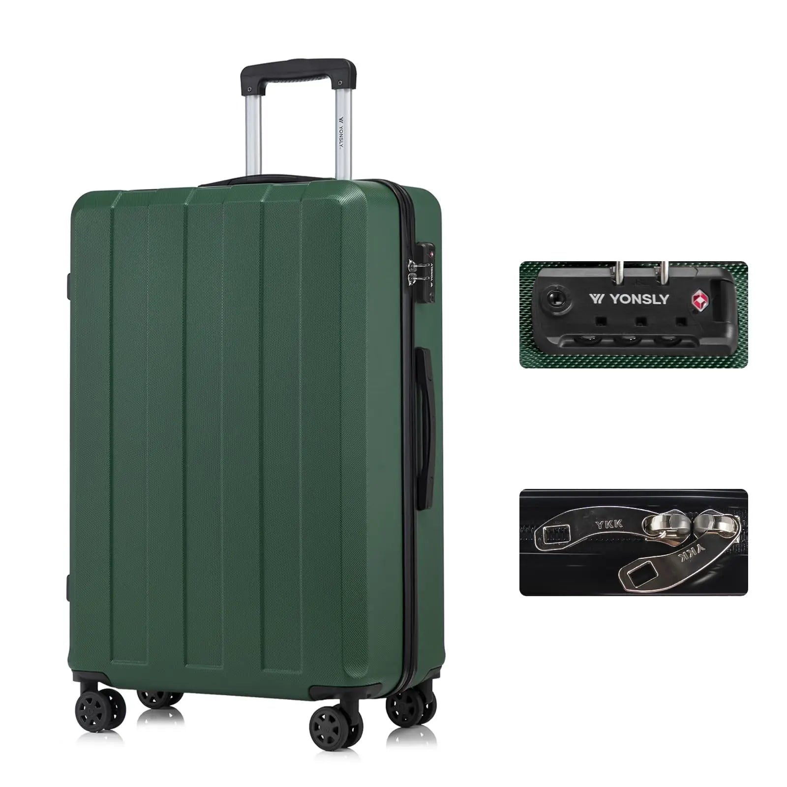YONSLY Hartschalenkoffer 20/24/28 Zoll mit TSA-Schloss YKK-Reißverschluss 4 leise 360°-Rollen Netzfach Trolley Rollgepäck Handgepäck Koffer für Geschäftsreisen, Urlaube, Familienausflüge und Wochenendtrips