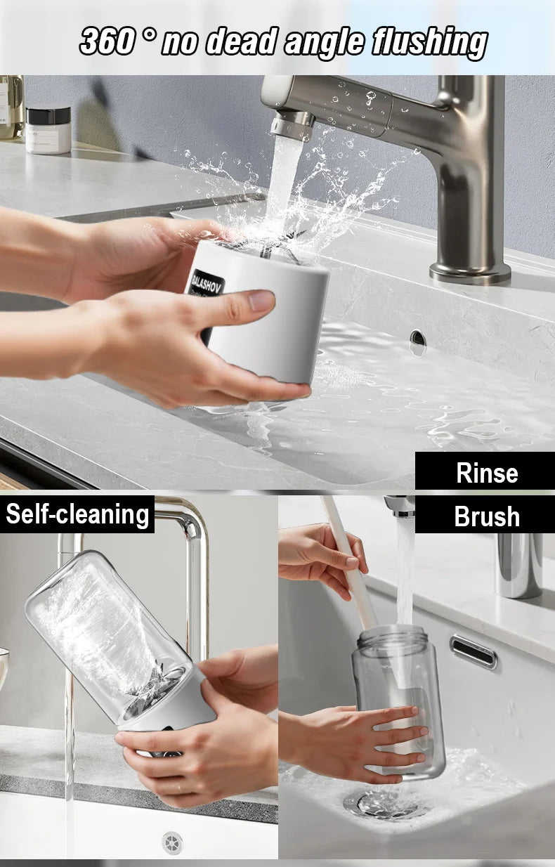 Tragbarer Entsafter Mixer 450ml USB Wiederaufladbarer Zitronen-Orangen-Frucht-Entsafter Becher Elektrische Saftmaschine Reiseentsafter