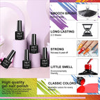 Nagelgellack-Kit mit LED-Nagellampe Semi-Permanent 27 Farben Soak Off Base & Top Coat Nagellack Maniküre-Set für Nagelstudio-Kit