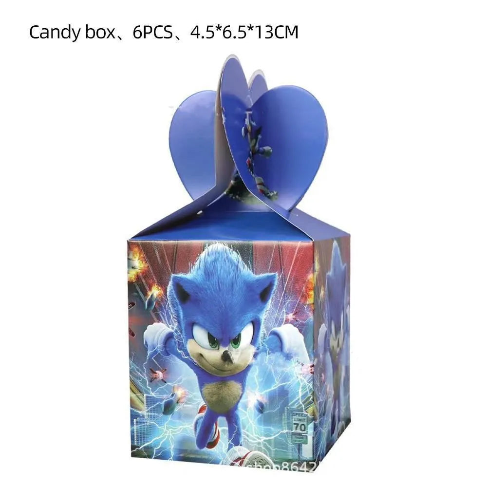 Sonic Geburtstagsparty Dekoration Spiel Igel Ballons Actionfigur Party Pappteller Handtuch Becher Tischdecke Spielzeug Kindergeschenke