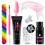 Poly Nail Gel Komplettset mit 6W LED-Lampe Nagelset für Anfänger Nagelspitzen Kunst 3D-Design Dekoration Verlängerung Maniküre Werkzeugset