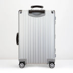 Hochwertiger Vintage-Koffer aus Aluminium-Magnesium-Legierung, 20/24/26/29 Zoll leichter Reise-Trolley mit Ledergriff