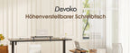 Devoko Height Adjustable desk Electric 180 × 80cm with Monitor Stand Ergonomic Seat Standing Desk (White)