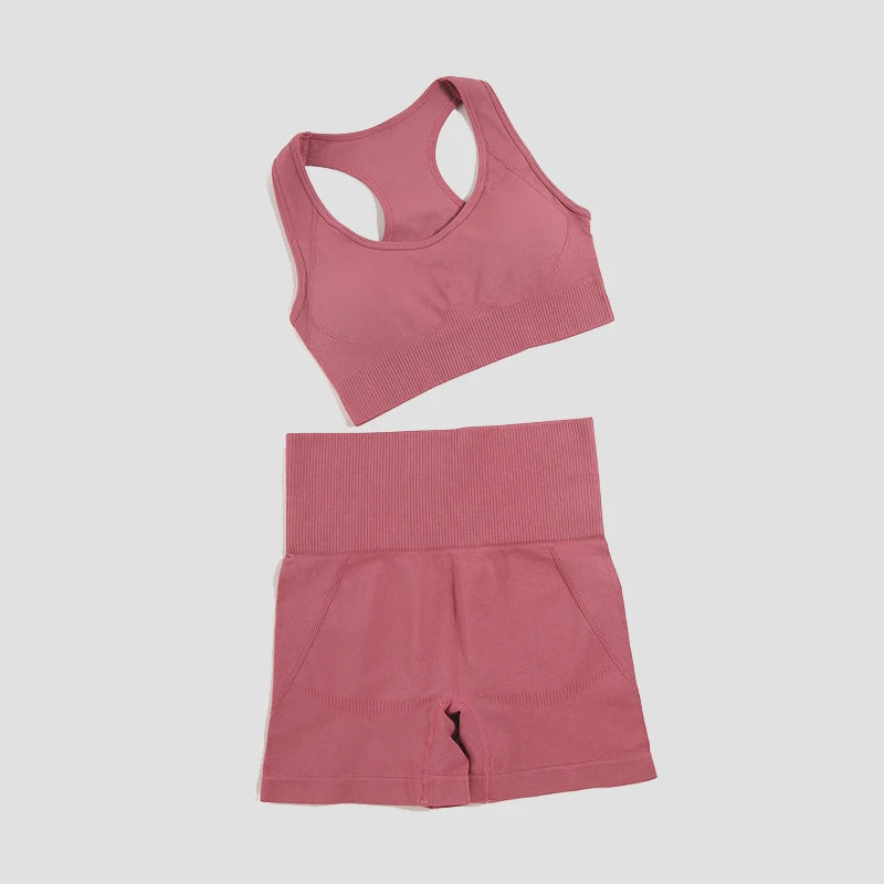 WAREBALL 2/3/4-teiliges Nahtloses Yoga-Set Sportkleidung Yoga-Anzüge für Frauen Fitness-Set Trainingsanzüge Sport-BH Gym Leggings