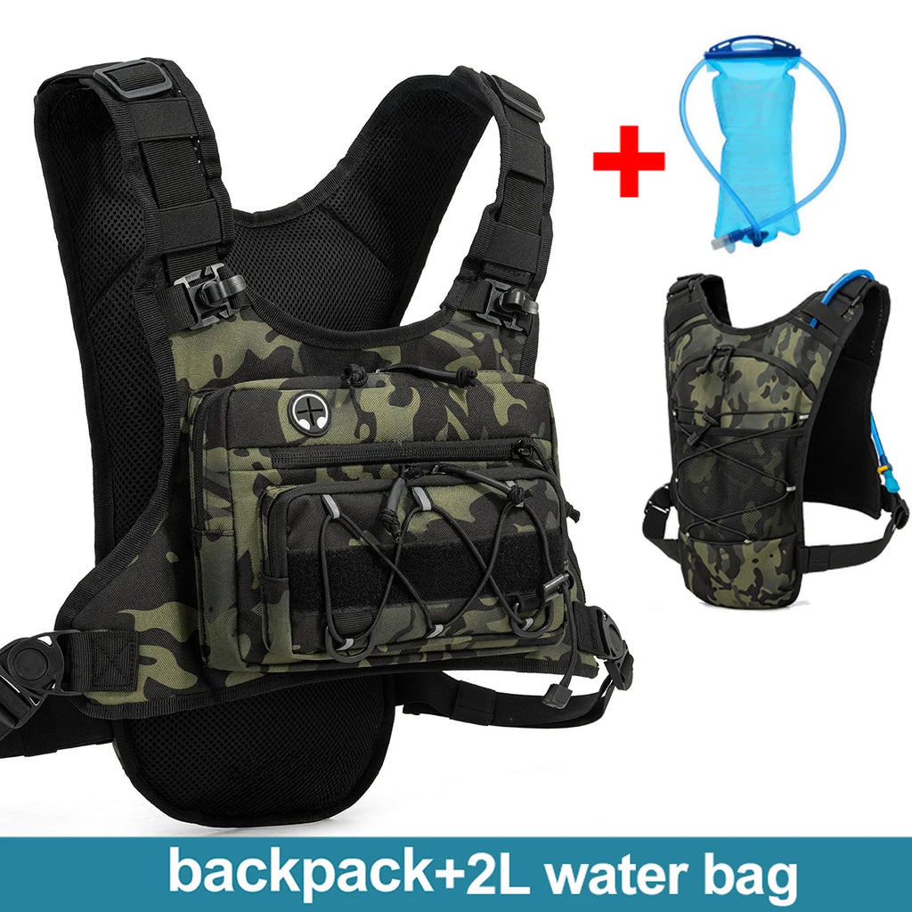 Lauf-Brusttasche Trinkweste zum Radfahren Wandern Fahrradrennen Marathon Tasche Herren Damen Sport Taktische Bauchtasche Camping Rucksack