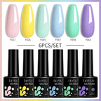 LILYCUTE 6PCS Gel-Nagellack-Set Sommer Neon Nagellack-Gel-Kits für DIY Nagel Semi-Permanenter UV-Lampe Gellack Nagellack-Set