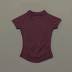 Sport Short Sleeve Top Women Running Sports T Shirt Summer Short Sleeve Round Neck Breathable Gym Vest Yoga Fitness Top