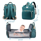 3-in-1-Wickeltaschen-Rucksack, faltbares Babybett, wasserdichte Reisetasche mit USB-Ladefunktion, Wickeltaschen-Rucksack mit Wickelbett, 3 Typen