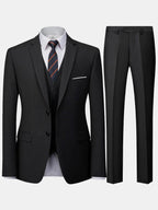 Herren burgunderroter 2-teiliger Anzug (nur Sakko + Hose, keine Weste enthalten), Slim Fit Formaler Business Hochzeits-Party Blazer & Hose