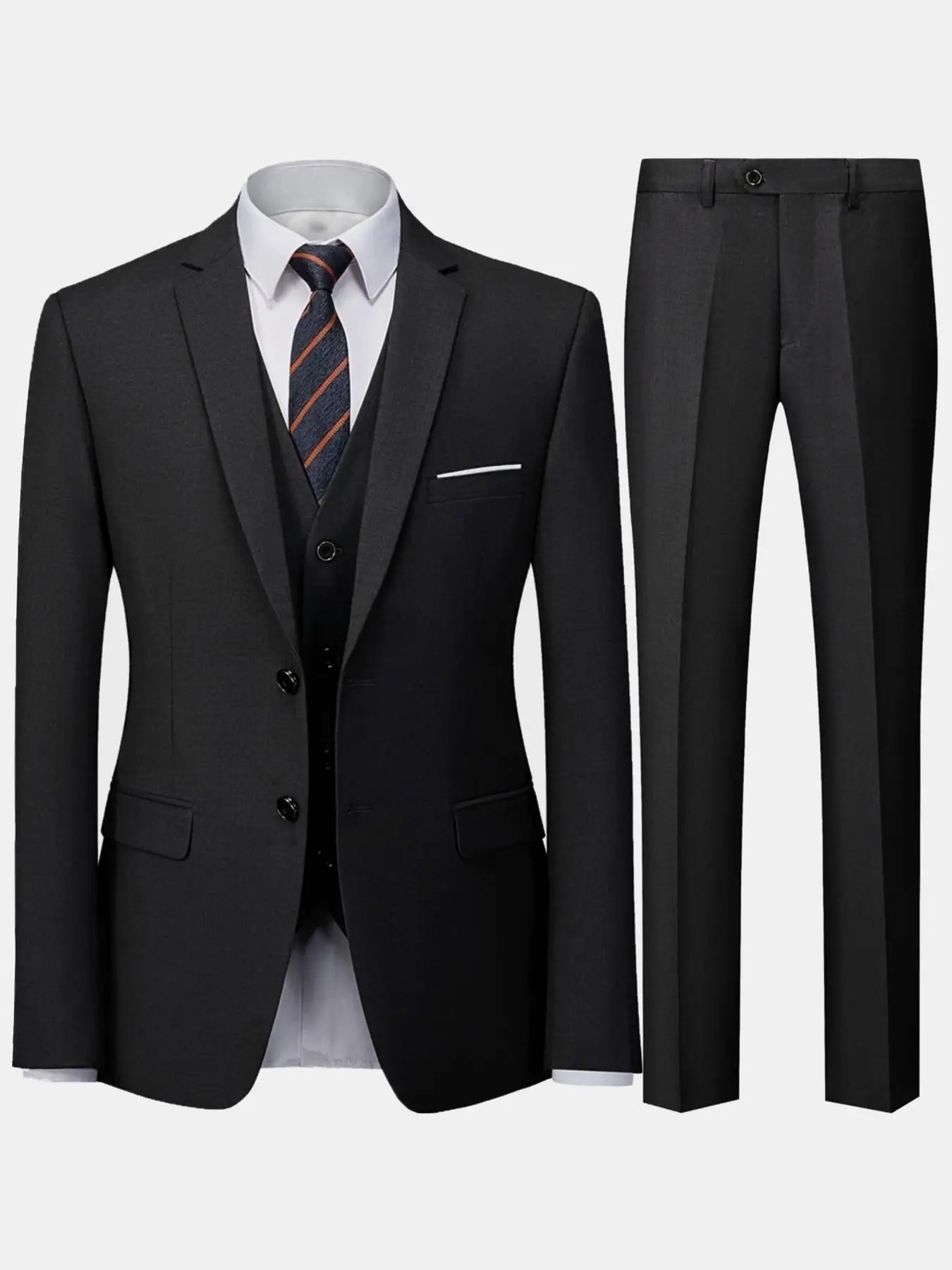 Herren burgunderroter 2-teiliger Anzug (nur Sakko + Hose, keine Weste enthalten), Slim Fit Formaler Business Hochzeits-Party Blazer & Hose