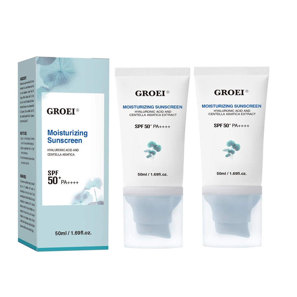 2/1 Stück LSF50+ Sonnencreme Centella Starker UV-Schutz Wasserbasierter Sonnenschutz Sonnenkörper-Sonnenblock Feuchtigkeitsspendende Hautpflege