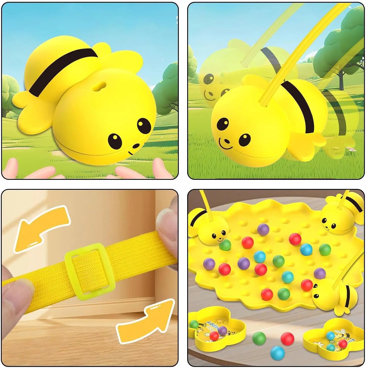 Bumble Bee Magnetspiel Lustige Familienbrettspiele Montessori Sortierpuzzle Angelspiel Interaktive Spiele für Kinder und Erwachsene