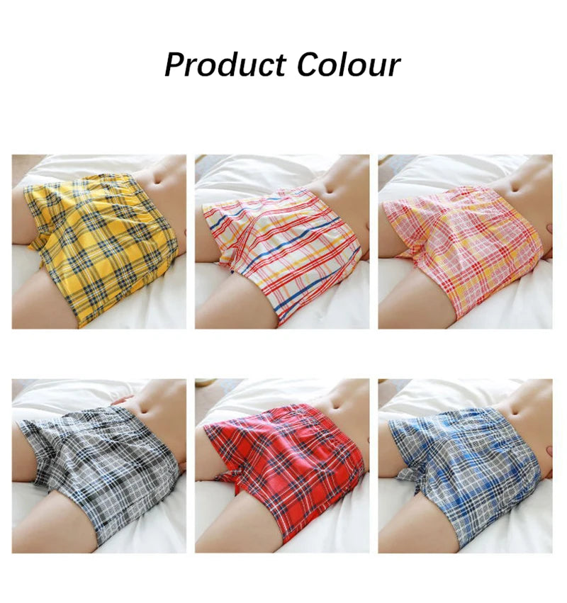 100 % Baumwolle Fashion Boxershorts Herren Unterwäsche Jugend Atmungsaktive Bequeme Locker Unterhose Klassische Karierte Pfeilhose Homewear