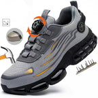 Herren Arbeitsschuhe Drehverschluss-Arbeitssneaker Schutzschuhe Industrie-Sicherheitsschuhe Durchtrittsicher Anti-Smash Stahlkappen-Schuhe