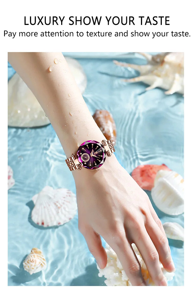 POEDAGAR Luxusuhr für Damen, wasserdicht, lässige Quarzuhr für Damen, hochwertige elegante Damenuhren, Damenuhr Reloj+Box