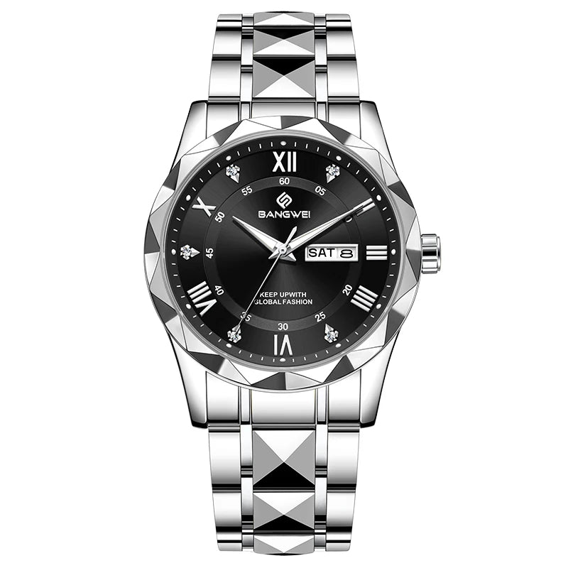 BANGWEI Elegante Luxus Quarz Damenuhr Mode Klassisch Einfach Edelstahluhren Automatisches Datum Wasserdicht Diamant Damen Armbanduhr
