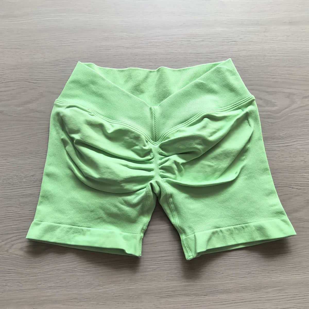 Damen Scrunch Shorts nahtlos V-Rücken Scrunch Booty Shorts Fitness Workout Laufen Yoga Gym Shorts