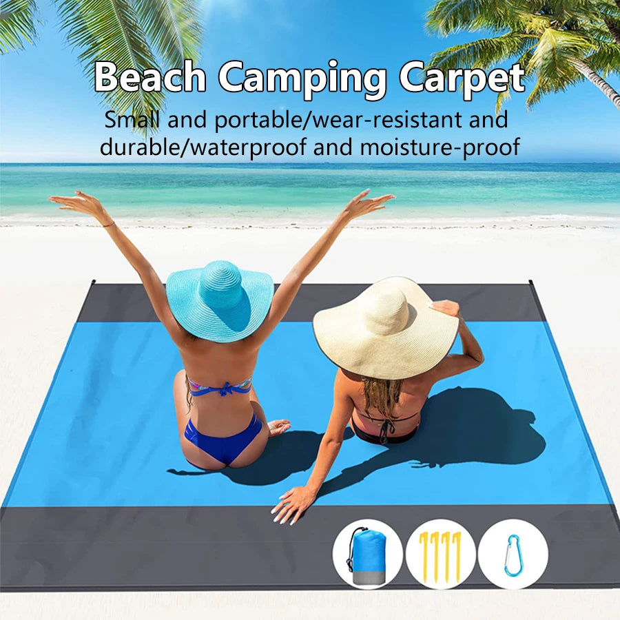 200 * 210 cm Sanddichte Stranddecke Wasserdichte Strandmatte Tragbare leichte Picknickdecke Campingmatte für Reisen Wandern Sport Zweitbild