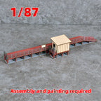 Montage Architekturmodell Zug Modelleisenbahn Bahnhof Bahnsteig Miniatur Sandtisch Diorama H0 Maßstab Modellbausatz 1/87