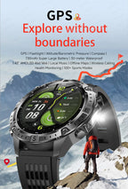 GPS Smart Watch for Men 2G ROM GPS Offline Maps Waterproof Swim Hiking Fitness Tracker Sleep SpO2 Rugged Durable Smartwatch GPS