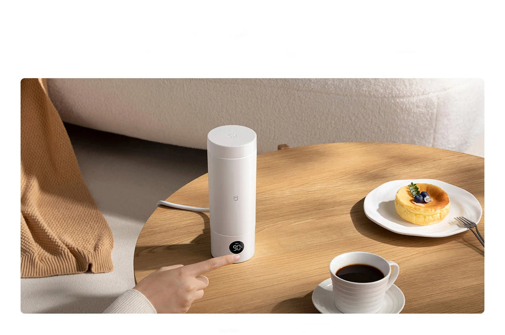 MIJIA Tragbare elektrische Heißwasserflasche 2: 350 ml, 6 Temperaturstufen, 12 Stunden Warmhaltefunktion, Edelstahl 316L, reisefreundlich