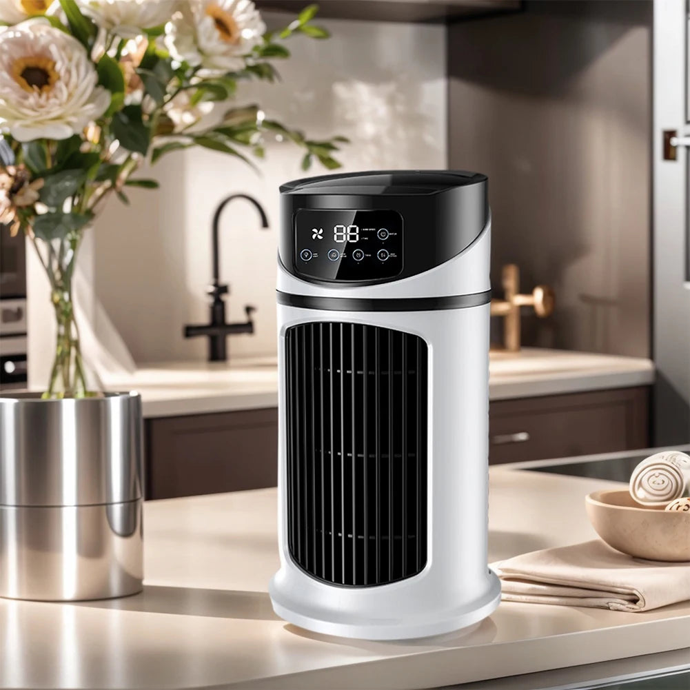 Tragbarer Klimaanlagen-Tischventilator, Sprühbefeuchter, Luftkühlungsventilator, Zeitschaltung, zirkulierender Wind, leiser elektrischer Ventilator für Zuhause und Büro