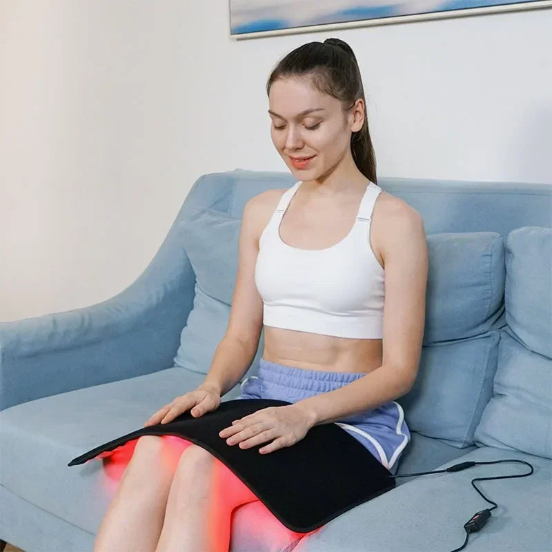 Rotlichttherapie-Matte, großes Rotlichttherapie-Pad mit Controller, Pulsmodus 660nm & 850nm Nahinfrarotlichttherapie-Gürtel