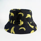 Klassischer, beliebter, lustiger Neuheiten-Pilz-Bananen-Mais-Fischerhut für Outdoor-Freizeit, Sonnenschutz, Sonnenhut für Herren und Damen, Fischerhüte