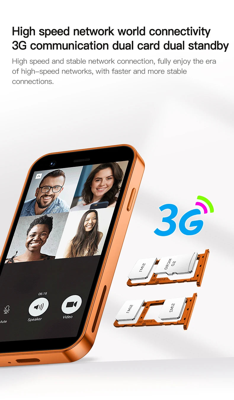 SERVO 18SE MINI Kleines Android Smartphone 3G WCDMA Dual SIM-Karte 2GB+16GB Play Store Wi-Fi Gesichtserkennung 3.0 Zoll Mini Smartphones