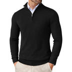 Herren-Strickpullover mit Stehkragen, Reißverschluss, Slim Fit, leicht, Rollkragen, lässig, Half Turtleneck, gestrickt, für Outdoor und Streetwear