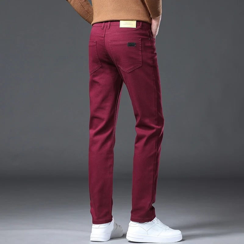 2026 98 % Baumwolle Elastische Baumwolljeans Herren Frühling Slim Straight Denim Hose Komfort Große Größe Koreanische Business Casual Hose
